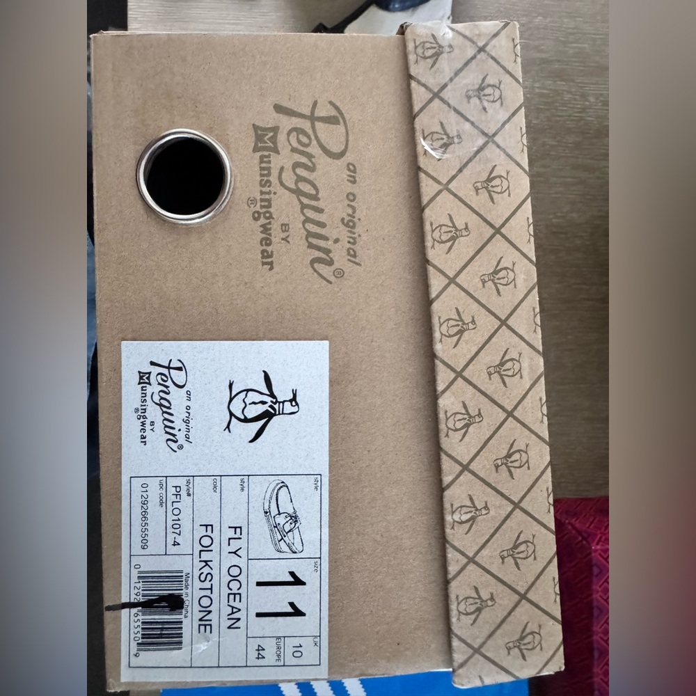 Original Penguin Tan Shoe Box with Logo Design